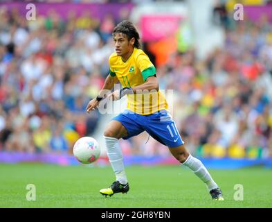 Brasiliens Neymar.Brasilien gegen Weißrussland während des olympischen 2012 Gruppe-C-Spiels in Old Trafford, Manchester, Großbritannien, am 29. Juli 2012. Stockfoto