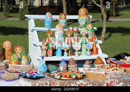 Souvenirstand in Tiraspol in Transnistria Stockfoto
