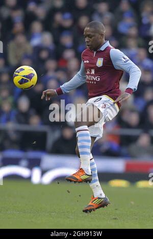 Charles N'Zogbia von Aston Villa während der Barclays Premier League zwischen Everton und Aston Villa im Goodison Park in Liverpool am 02. Februar 2013. Stockfoto