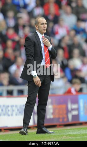 Sunderland-Manager Paolo Di Canio beim Barclays Premier League-Spiel zwischen Sunderland und Everton im Stadium of Light in Sunderland am 20. April 2013. Stockfoto