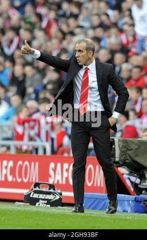 Sunderland-Manager Paolo Di Canio beim Barclays Premier League-Spiel zwischen Sunderland und Everton im Stadium of Light in Sunderland am 20. April 2013. Stockfoto