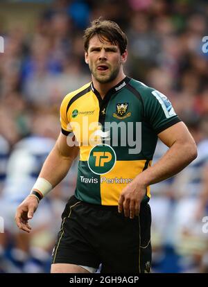 Ben Foden von Northampton während des Amlin Challenge Cup Finals 2014 zwischen Bath und Northampton im Cardiff Arms Park Stadium in Cardiff, Wales am 23. Mai 2014. Pic Simon Bellis/Sportimage Stockfoto