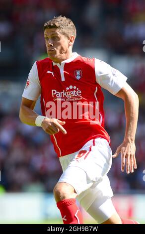 Alex Revell von Rotherham United während des Sky Bet Championship-Spiels zwischen Derby County und Rotherham, das am 9. August 2014 im iPro Stadium in Blackburn, England, stattfand. Pic Simon Bellis/Sportimage. Stockfoto