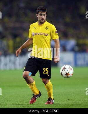 Das UEFA Champions League-Spiel der Gruppe D zwischen Borussia Dortmund und Arsenal fand am 16. September 2014 im Signal Iduna Park in Deutschland statt. Stockfoto