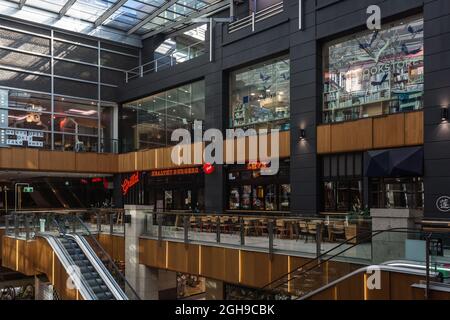 Sydney, Australien. Montag, 6. September 2021. Der zentrale Geschäftsbezirk von Sydney sieht sehr verlassen aus, da die Lockdown in Sydney aufgrund des Delta-Stamms von COVID-19 fortgesetzt wird. Die Galleries Shopping Mall, Sydney. Quelle: Paul Lovelace/Alamy Live News Stockfoto