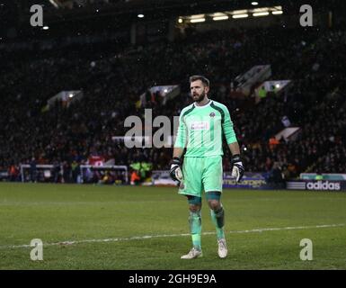 Mark Howard von Sheffield Utd beim Halbfinale des Capital One Cup Second Leg zwischen Sheffield United und Tottenham am 28. Januar 2015 im Bramall Lane Stadium in Sheffield, England. Stockfoto