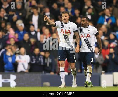 Image #: 41143954 Nov. 22, 2015 - London, Vereinigtes Königreich - Tottenhams Kyle Walker mit Danny Rose..Barclays Premier League- Tottenham Hotspur gegen West Ham United - White Hart Lane - England - 22. November 2015 - Picture David Klein Stockfoto