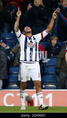Jose Salomon Rondon von West Bromwich Albion feiert sein Siegtreffer während des Spiels der Barclays Premier League bei den Hawthorns. Bildnachweis sollte lauten: Simon Bellis/Sportimage via PA Images Stockfoto