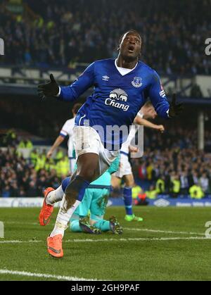 Romelu Lukaku von Everton feiert das Tor zum Eröffnungstreffer während des Emirates FA Cup-Spiels im Goodison Park. Bildnachweis sollte lauten: Philip Oldham/Sportimage via PA Images Stockfoto