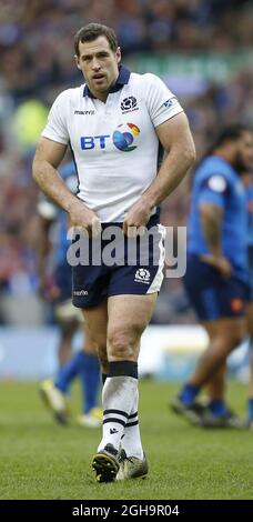 Tim Visser aus Schottland während des RBS Six Nations-Spiels 2016 im Murrayfield Stadium, Edinburgh. Bildnachweis sollte lauten: Simon Bellis/Sportimage via PA Images Stockfoto