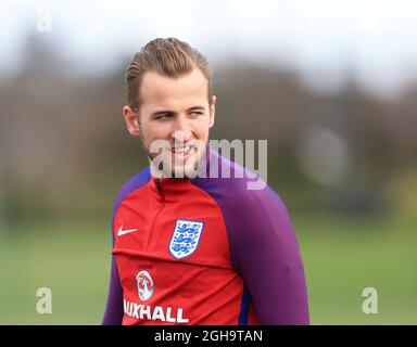 Harry Kane aus England während des Trainings im Tottenham Hotspur Training Center. Bildnachweis sollte lauten: David Klein/Sportimage via PA Images Stockfoto