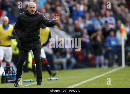 Mark Warburton, Manager der Rangers, während des William Hill Scottish Cup-Spiels im Hampden Park Stadium. Bildnachweis sollte lauten: Lynne Cameron/Sportimage via PA Images Stockfoto