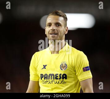 Roberto Soldado aus Villarreal während des UEFA Europa League Halbfinales in Anfield, Liverpool. Bildnachweis sollte lauten: Simon Bellis/Sportimage via PA Images Stockfoto