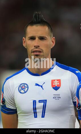 Marek Hamsik aus der Slowakei während des Spiels der UEFA-Europameisterschaft 2016 im Stadion Pierre Mauroy, Lille. Bilddatum 15. Juni 2016 Pic David Klein/Sportimage via PA Images Stockfoto