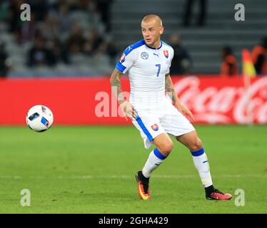 Der slowakische Vladimir Weiss in Aktion während des Spiels der UEFA-Europameisterschaft 2016 im Stade Pierre-Mauroy, Paris. Bilddatum 15. Juni 2016 Pic David Klein/Sportimage via PA Images Stockfoto