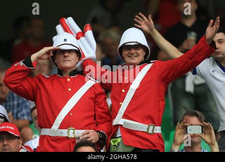 England-Fans vor dem Spiel der UEFA-Europameisterschaft 2016 im Stade Geoffroy-Guichard, St Etienne. Bilddatum 20. Juni 2016 Pic David Klein/Sportimage via PA Images Stockfoto