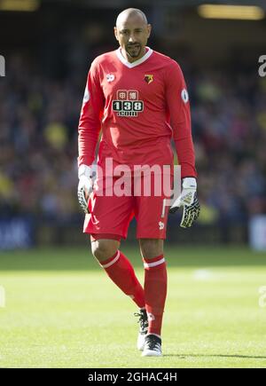 Watfords Heurelho Gomes in Aktion während des Spiels der Premier League im Vicarage Road Stadium, London. Bilddatum 1. Oktober 2016 Pic David Klein/Sportimage via PA Images Stockfoto