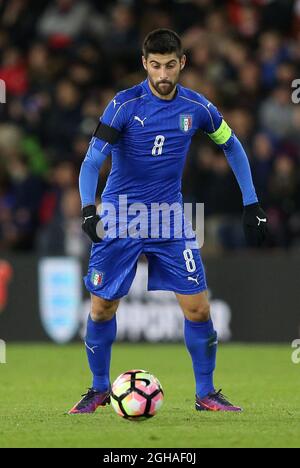 Der Italiener Marco Benassi in Aktion während des Freundschaftsspiel unter 21 Jahren im St. Mary's Stadium, Southampton. Bilddatum 10. November 2016 Pic David Klein/Sportimage via PA Images Stockfoto