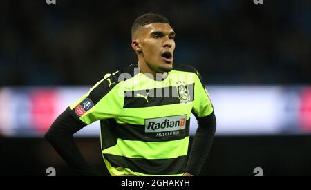 Collin Quaner aus Huddersfield Town während des Replay-Spiels der fünften Runde des FA Cup im Etihad Stadium Manchester. Bilddatum: 1. März 2017. Der Bildnachweis sollte lauten: Lynne Cameron/Sportimage Über PA-Bilder Stockfoto