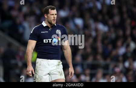 Tim Visser aus Schottland während des Six Nations-Spiels im Twickenham Stadium, London. Bilddatum: 11. März 2017. Bildnachweis sollte lauten: Lynne Cameron/Sportimage via PA Images Stockfoto