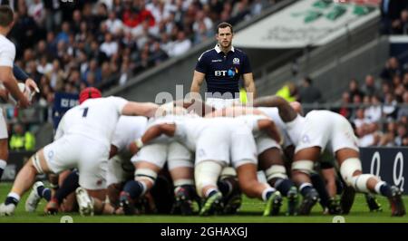 Tim Visser aus Schottland während des Six Nations-Spiels im Twickenham Stadium, London. Bilddatum: 11. März 2017. Bildnachweis sollte lauten: Lynne Cameron/Sportimage via PA Images Stockfoto