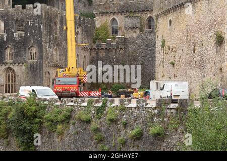 Gwrych Castle Abergele North Wales, 05. September 2021, Ich bin ein Promi Gwrych Castle schließt offiziell für die Öffentlichkeit, da es für die neue I'm a Promi-Serie 2021 überarbeitet wird Stockfoto