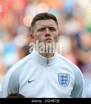 Englands Alfie Mawson in Aktion während des UEFA Under 21 Halbfinales im Stadion Miejski Tychy in Tychy. Bild Datum 27. Juni 2017. Bildnachweis sollte lauten: David Klein/Sportimage via PA Images Stockfoto