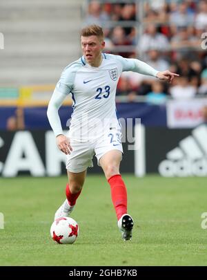 Englands Alfie Mawson in Aktion während des UEFA Under 21 Halbfinales im Stadion Miejski Tychy in Tychy. Bild Datum 27. Juni 2017. Bildnachweis sollte lauten: David Klein/Sportimage via PA Images Stockfoto