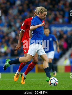 Evertons Tom Davies während des Freundschaftsspiel vor der Saison im Goodison Park Stadium, Liverpool. Bild Datum 6. August 2017. Bildnachweis sollte lauten: Paul Thomas/Sportimage via PA Images Stockfoto