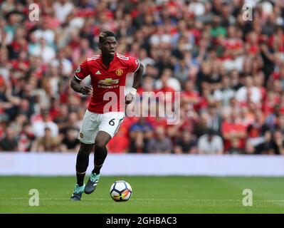 Paul Pogba von Manchester United in Aktion während des Premier League-Spiels im Old Trafford Stadium, Manchester. Bild Datum 13. August 2017. Bildnachweis sollte lauten: David Klein/Sportimage via PA Images Stockfoto