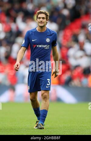 Chelsea's Marcos Alonso in Aktion während des Premier League Spiels im Wembley Stadium, London. Bilddatum 20. August 2017. Bildnachweis sollte lauten: David Klein/Sportimage via PA Images Stockfoto