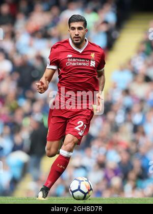 Die Liverpooler Mannschaft Emre Can in Aktion während des Premier-League-Spiels im Etihad Stadium in Manchester. Bild Datum 9. September 2017. Bildnachweis sollte lauten: David Klein/Sportimage via PA Images Stockfoto