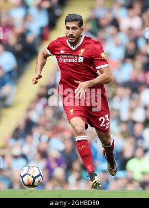 Die Liverpooler Mannschaft Emre Can in Aktion während des Premier-League-Spiels im Etihad Stadium in Manchester. Bild Datum 9. September 2017. Bildnachweis sollte lauten: David Klein/Sportimage via PA Images Stockfoto