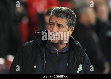 Manager von Panama Hernan Dario Gomez während des Internationalen Freundschaftsspiel zwischen Wales und Panama im Cardiff City Stadium, Cardiff. Bild Datum 14. November 2017. Bildnachweis sollte lauten: Joe Perch/Sportimage via PA Images Stockfoto