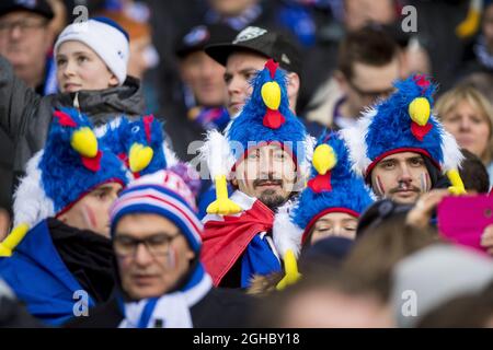 Fans im Stadion während des Spiels der Six Nations Championship im BT Murrayfield Stadium, Edinburgh. Bild Datum 11. Februar 2018. Bildnachweis sollte lauten: Craig Watson/Sportimage via PA Images Stockfoto