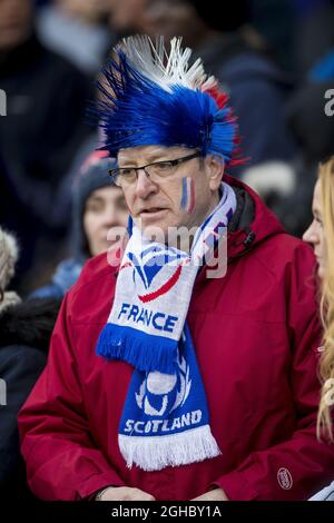 Fans im Stadion während des Spiels der Six Nations Championship im BT Murrayfield Stadium, Edinburgh. Bild Datum 11. Februar 2018. Bildnachweis sollte lauten: Craig Watson/Sportimage via PA Images Stockfoto