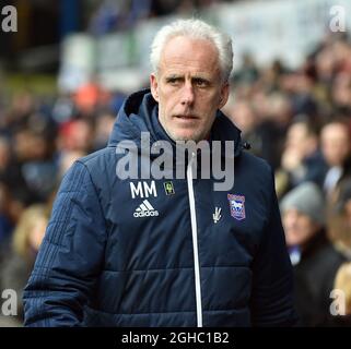 Ipswich Town Manager Mick McCarthy vor dem Start des Meisterschaftsspiel im Portman Road Stadium, Ipswich. Bilddatum: 10. März 2018. Bildnachweis sollte lauten: Robin Parker/Sportimage via PA Images Stockfoto