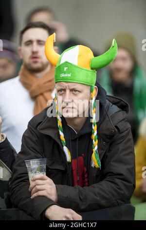 Irland-Fans beim Six Nations Championship-Spiel im Aviva Stadium, Dublin. Bild Datum 10. März 2018. Bildnachweis sollte lauten: Craig Watson/Sportimage via PA Images Stockfoto