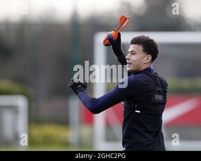 Englands DELE Alli während des Trainings im Tottenham Hotspur Training Center, London. Bilddatum: 26. März 2018. Bildnachweis sollte lauten: David Klein/Sportimage via PA Images Stockfoto