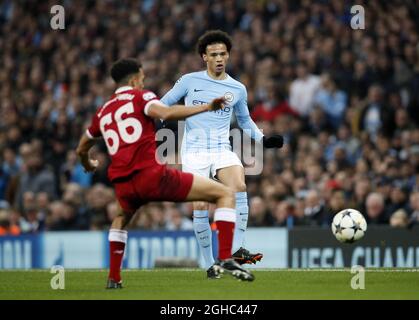 Leroy Sane von Manchester City in Aktion beim Champions League Quarter Final 2nd Leg Match im Etihad Stadium, Manchester. Bilddatum: 10. April 2018. Bildnachweis sollte lauten: David Klein/Sportimage via PA Images Stockfoto