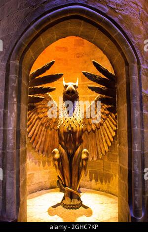 Eingang zu Dumbledors Büro - Harry Potter Stockfoto