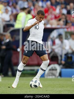 Der Franzose Kylian Mbappe in Aktion während des Spiels der Gruppe C der FIFA-Weltmeisterschaft 2018 im Luzhniki-Stadion in Moskau. Bild Datum 26. Juni 2018. Bildnachweis sollte lauten: David Klein/Sportimage via PA Images Stockfoto