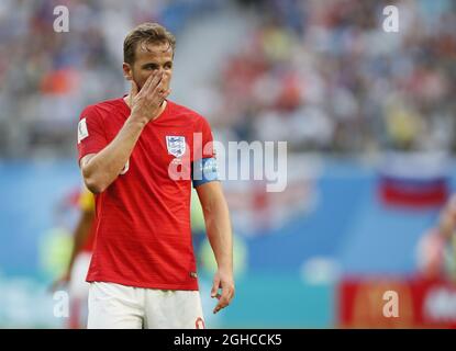 Harry Kane von England während des FIFA World Cup 2018 Play-Off-Spiels auf dem dritten Platz im St. Petersburg Stadium, St. Petersburg. Bild Datum 14. Juli 2018. Bildnachweis sollte lauten: David Klein/Sportimage via PA Images Stockfoto