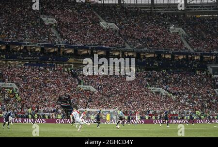 Eine allgemeine Ansicht des Stadions während des Finales der FIFA Fußball-Weltmeisterschaft 2018 im Luzhniki-Stadion, Moskau. Bild Datum 15. Juli 2018. Bildnachweis sollte lauten: David Klein/Sportimage via PA Images Stockfoto