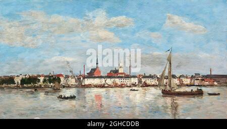 Eugène Boudin (1824-1898) 'The Quay at Antwerp', Öl auf Tafel, 1874 Stockfoto