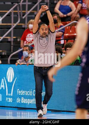 Manresa, Barcelona, Spanien. September 2021. Carles Duran von Joventut Badalona während der LLigues Catalanes Mathematik zwischen Morabank Andorra und Joventut Badalona bei Nou Congost in Manresa. (Bild: © David Ramirez/DAX via ZUMA Press Wire) Stockfoto