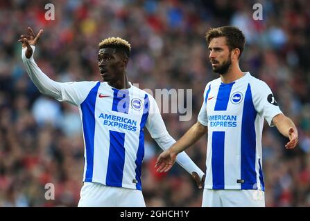 Yves Bissouma und Davy von Brighton & Hove Albion während des Spiels der Premier League im Anfield Stadium, Liverpool. Bild Datum 25. August 2018. Bildnachweis sollte lauten: Matt McNulty/Sportimage via PA Images Stockfoto