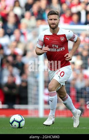 Shkodran Mustafi von Arsenal während des Spiels der Premier League im Emirates Stadium, London. Bild Datum 23. September 2018. Bildnachweis sollte lauten: James Wilson/Sportimage via PA Images Stockfoto