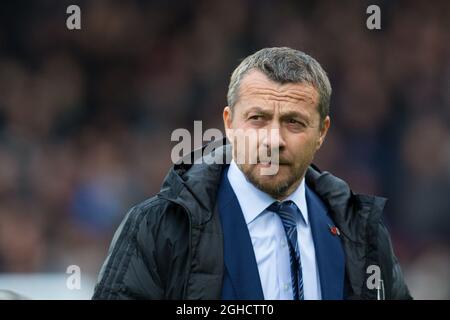 Fulham-Managerin Slavisa Jokanovic während des Spiels in der Premier League im Craven Cottage, London. Bilddatum: 27. Oktober 2018. Bildnachweis sollte lauten: Craig Mercer/Sportimage via PA Images Stockfoto