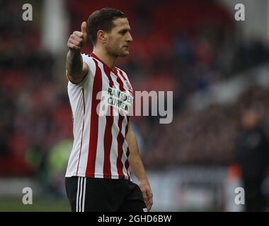 Billy Sharp von Sheffield Utd während des Sky Bet Championship-Spiels im Bramall Lane Stadium, Sheffield. Bilddatum: 26. Dezember 2018. Bildnachweis sollte lauten: Simon Bellis/Sportimage via PA Images Stockfoto